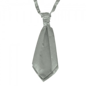 Boys Grey Adjustable Scrunchie Wedding Cravat